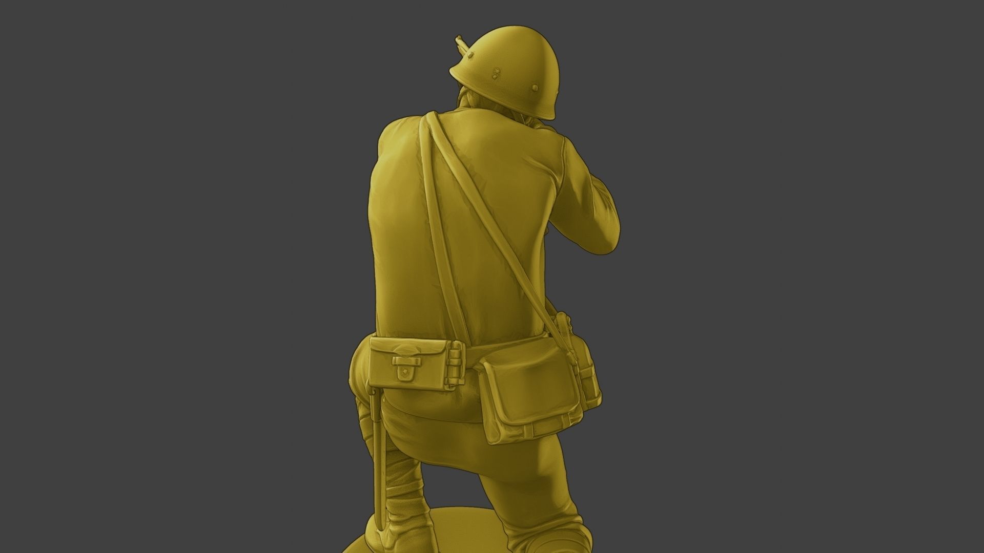 Japanese soldier ww2 Shoot Crouch J2 3D print model_21