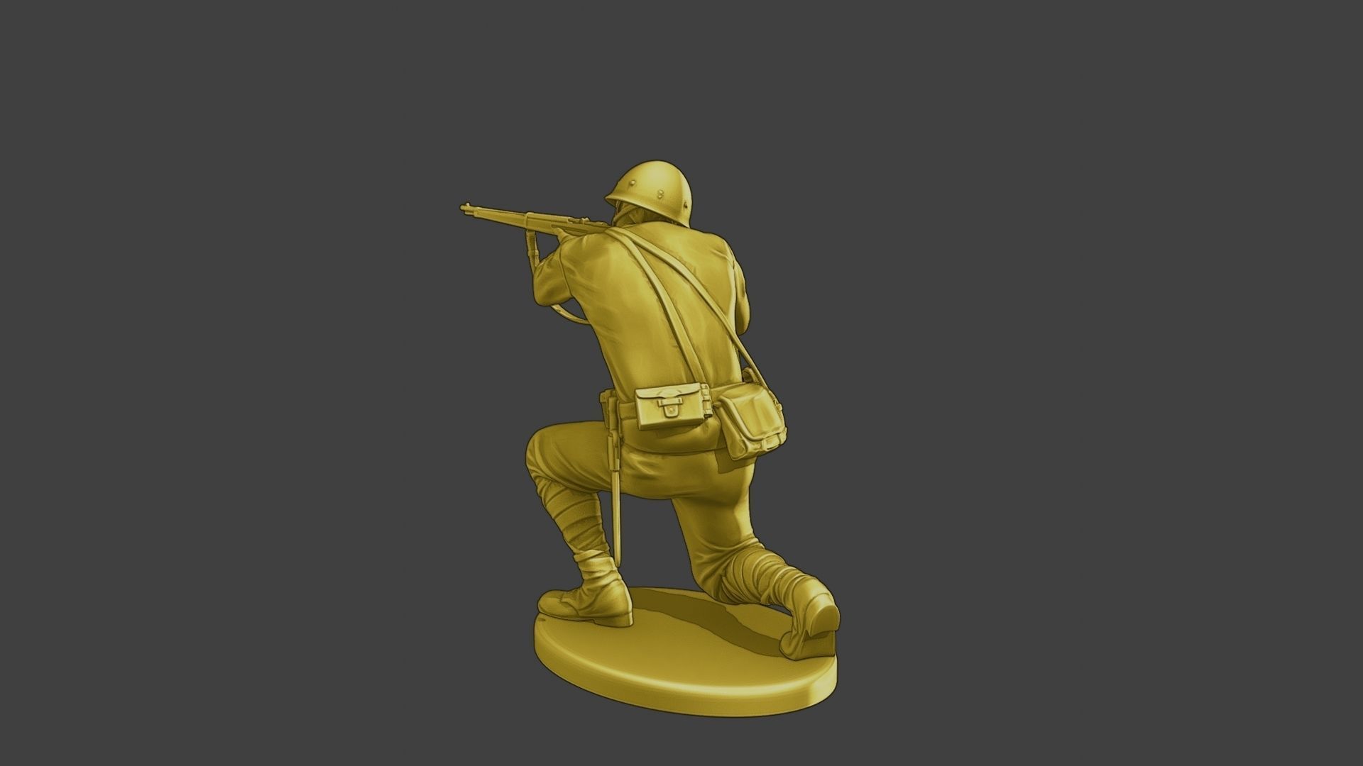 Japanese soldier ww2 Shoot Crouch J2 3D print model_5