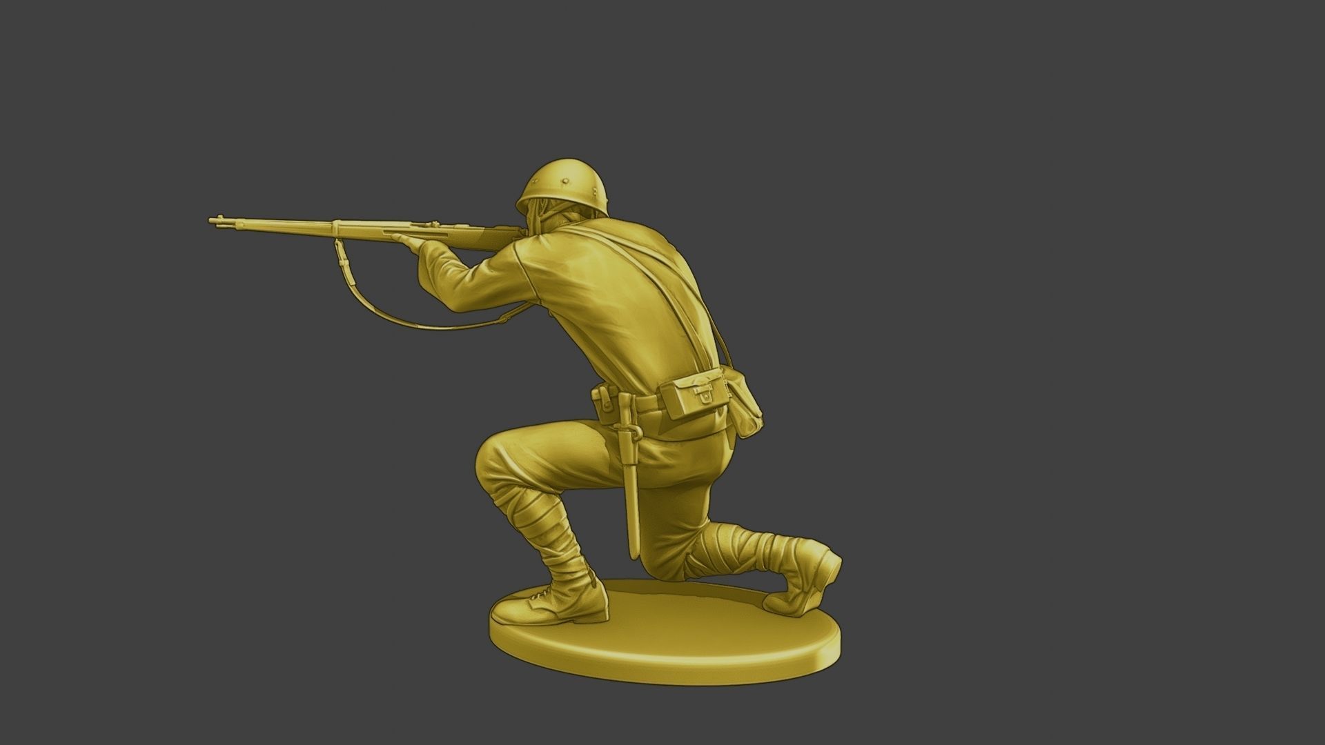 Japanese soldier ww2 Shoot Crouch J2 3D print model_4