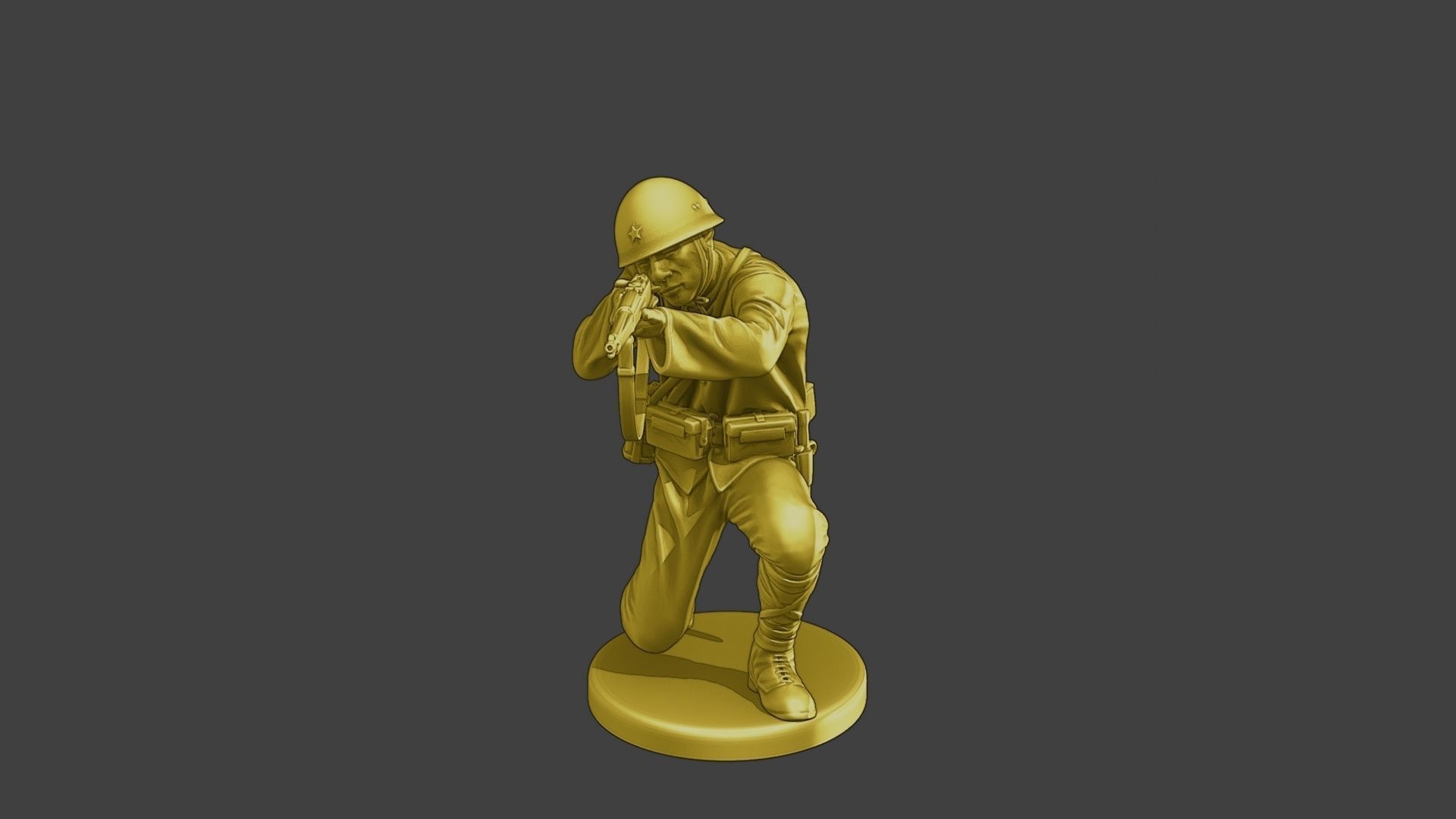 Japanese soldier ww2 Shoot Crouch J2 3D print model_11