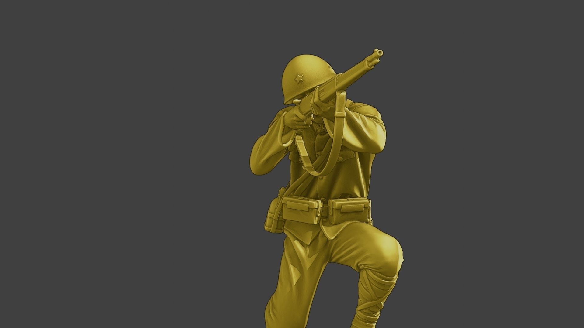 Japanese soldier ww2 Shoot Crouch J2 3D print model_28