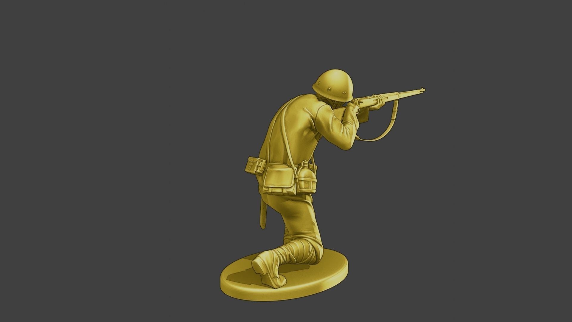 Japanese soldier ww2 Shoot Crouch J2 3D print model_7
