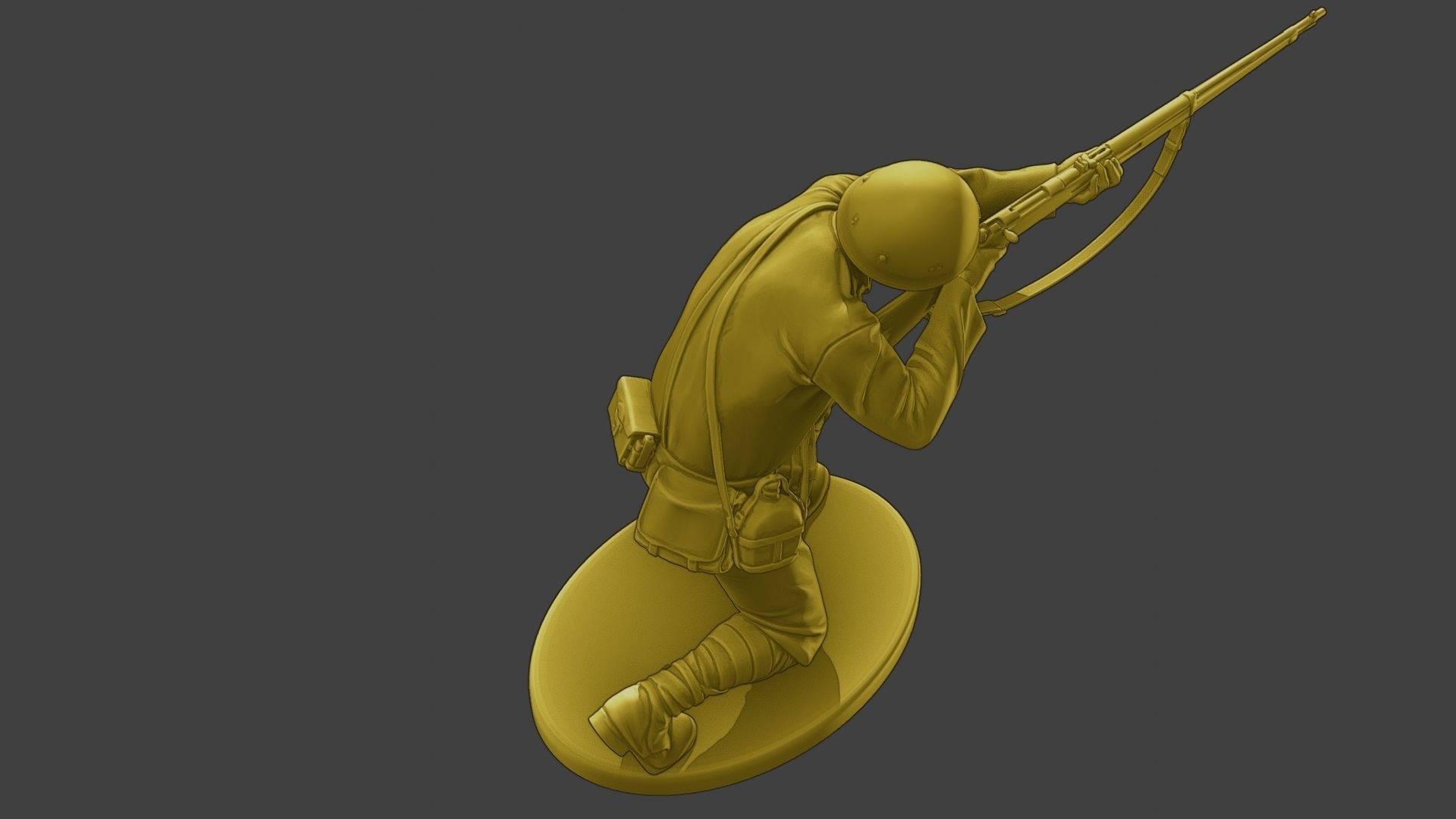 Japanese soldier ww2 Shoot Crouch J2 3D print model_22