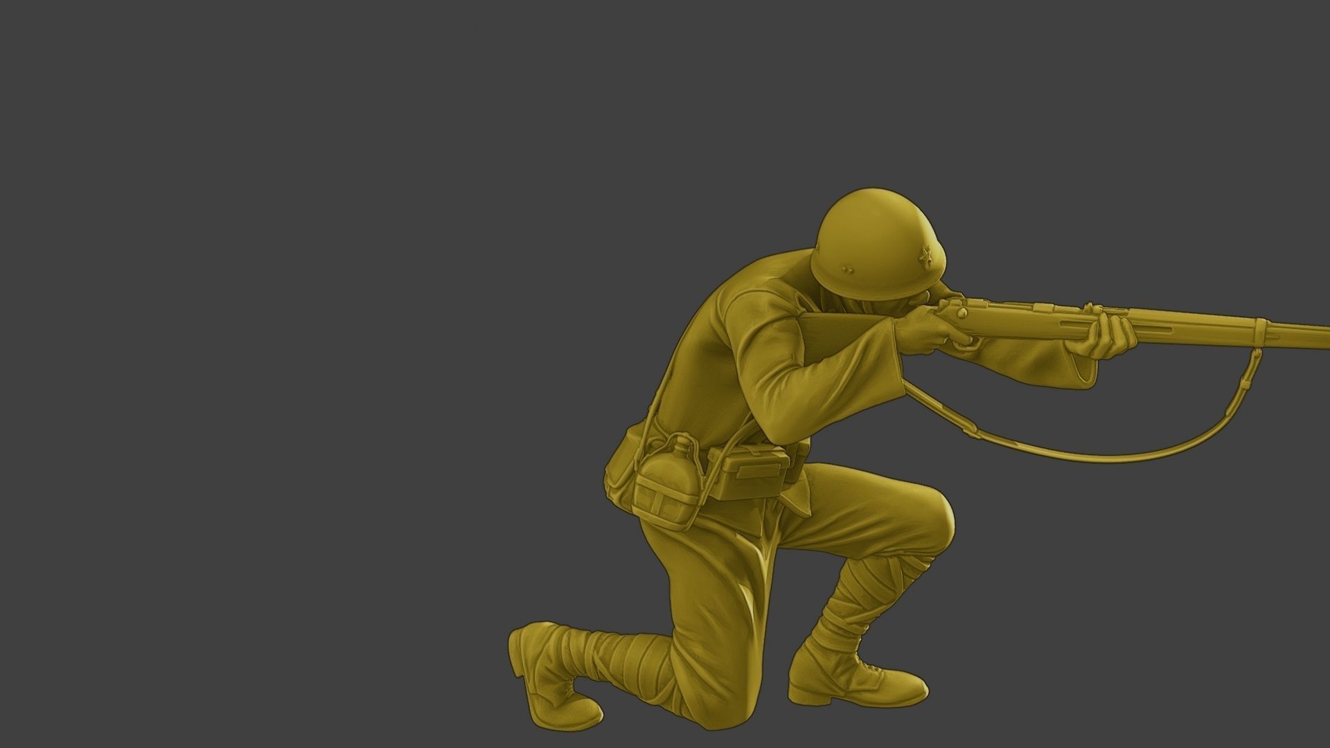 Japanese soldier ww2 Shoot Crouch J2 3D print model_30
