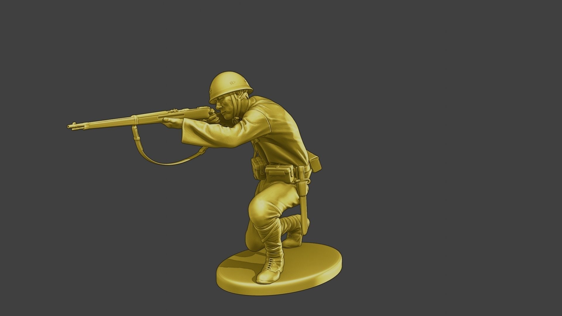 Japanese soldier ww2 Shoot Crouch J2 3D print model_2