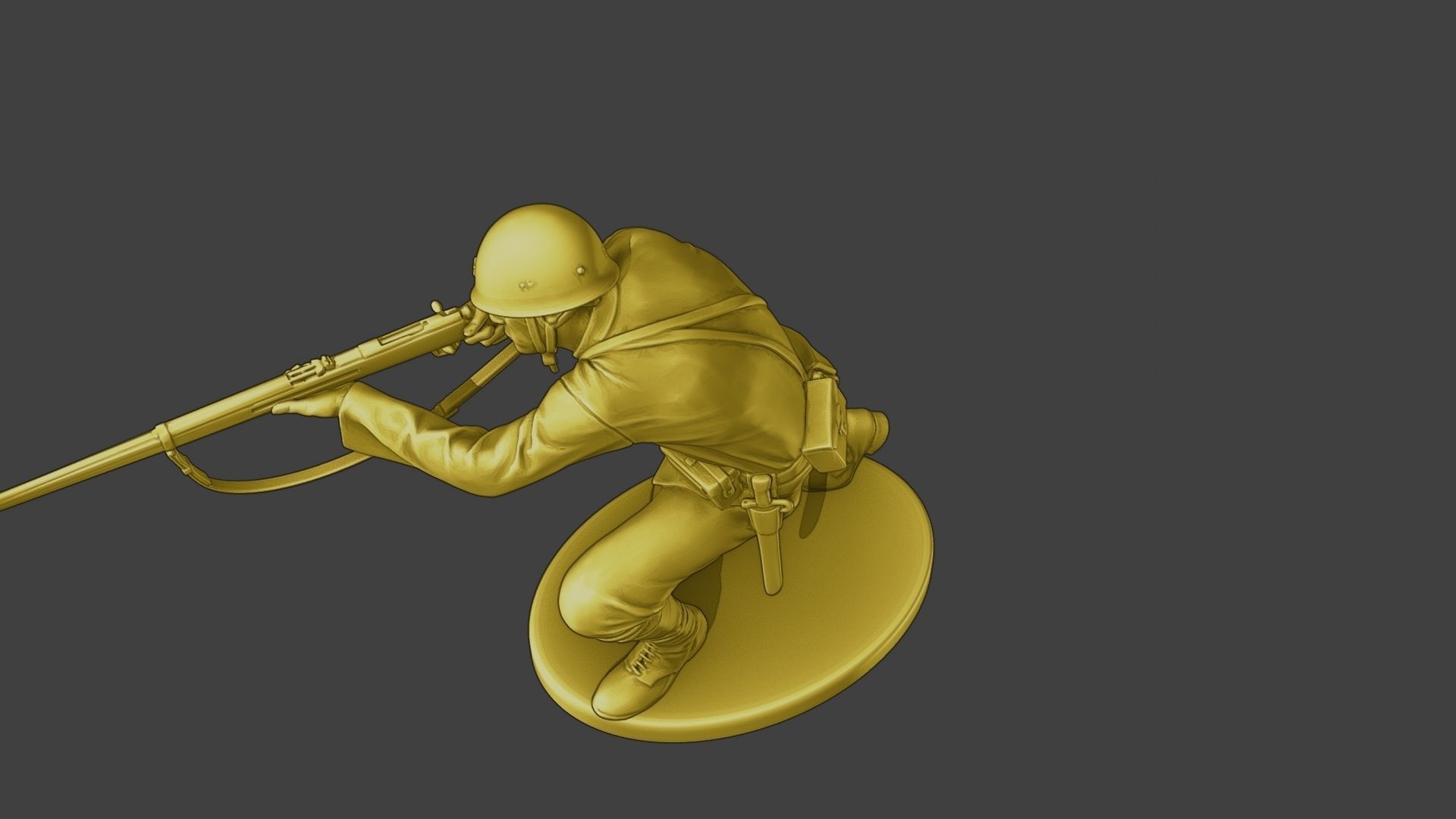 Japanese soldier ww2 Shoot Crouch J2 3D print model_15