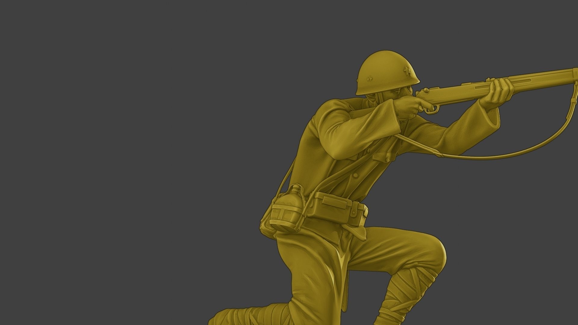 Japanese soldier ww2 Shoot Crouch J2 3D print model_29