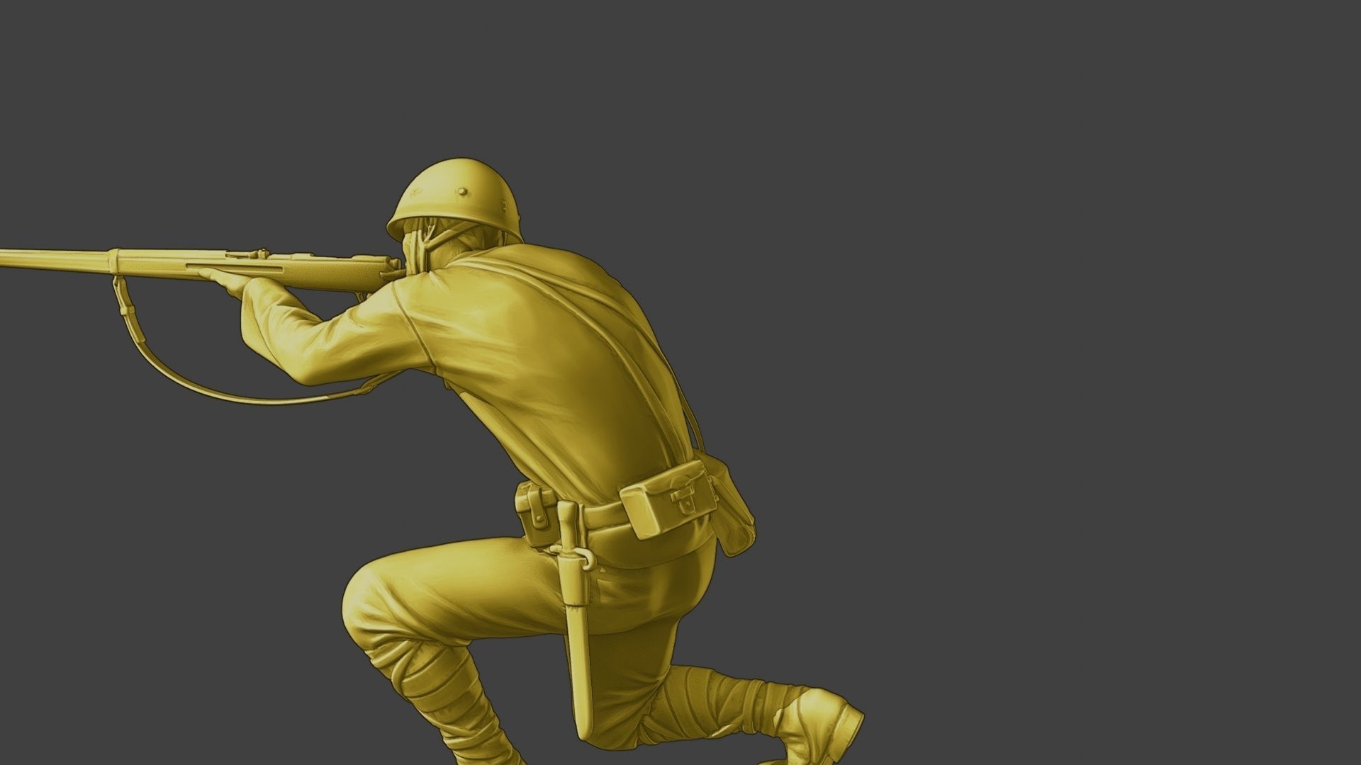 Japanese soldier ww2 Shoot Crouch J2 3D print model_26