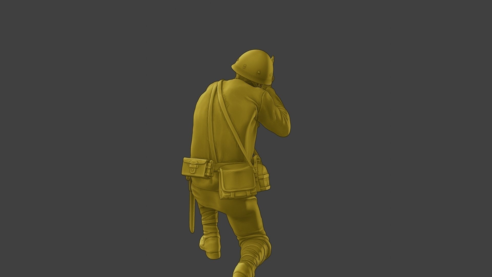 Japanese soldier ww2 Shoot Crouch J2 3D print model_25