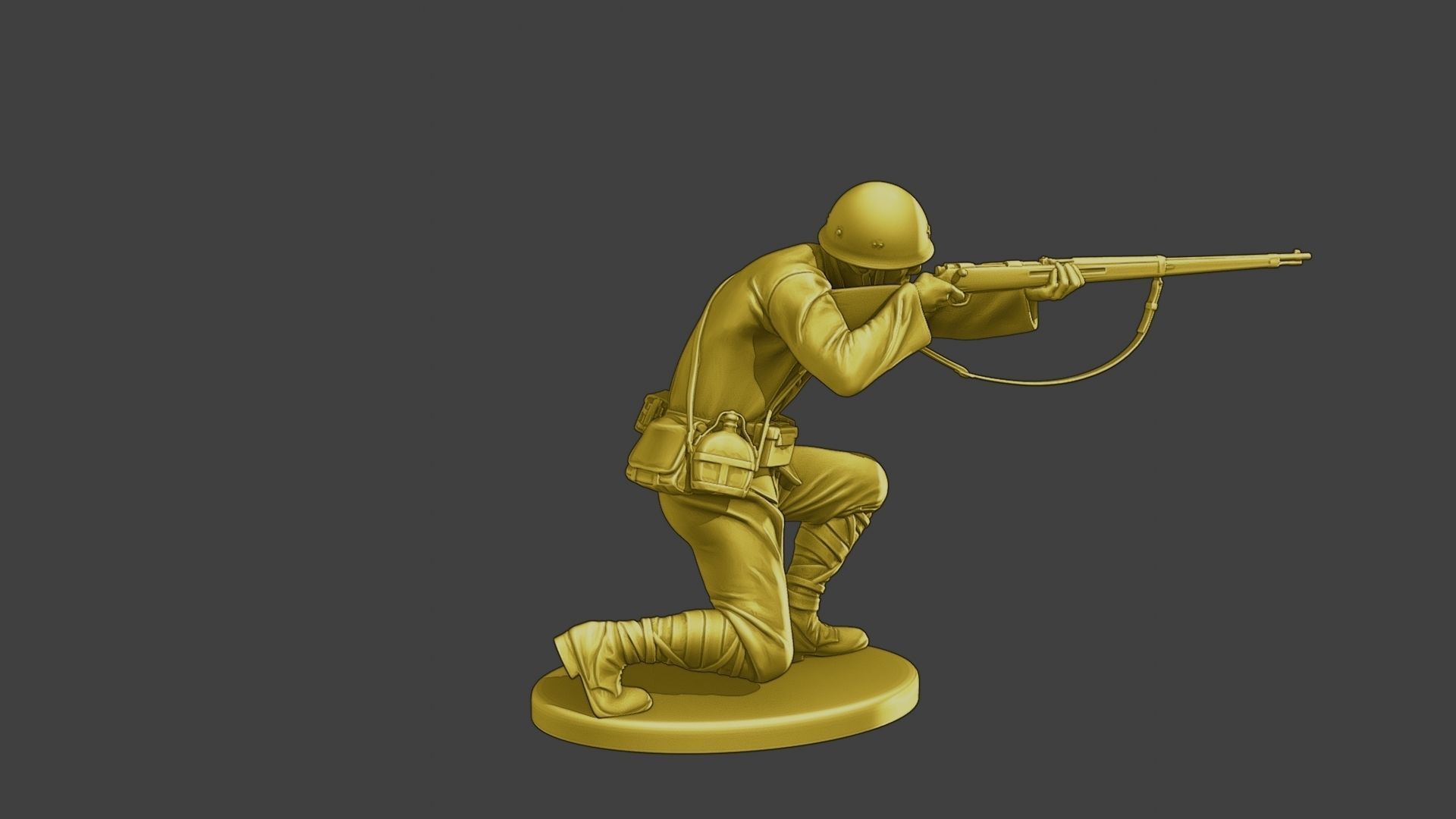 Japanese soldier ww2 Shoot Crouch J2 3D print model_8