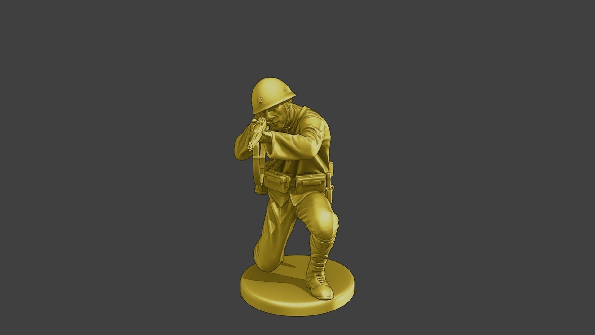 Japanese soldier ww2 Shoot Crouch J2 3D print model_1