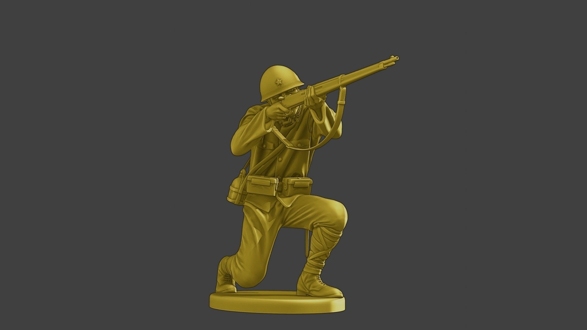 Japanese soldier ww2 Shoot Crouch J2 3D print model_13