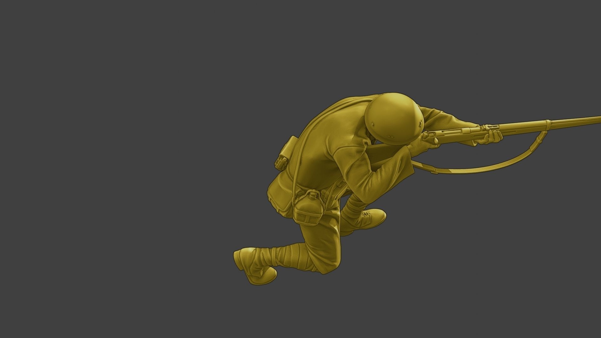 Japanese soldier ww2 Shoot Crouch J2 3D print model_23