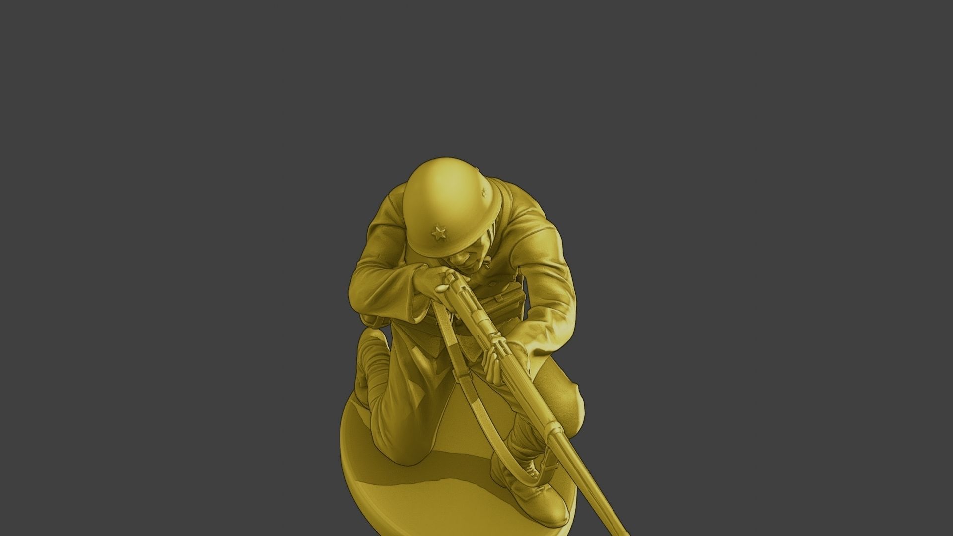 Japanese soldier ww2 Shoot Crouch J2 3D print model_19