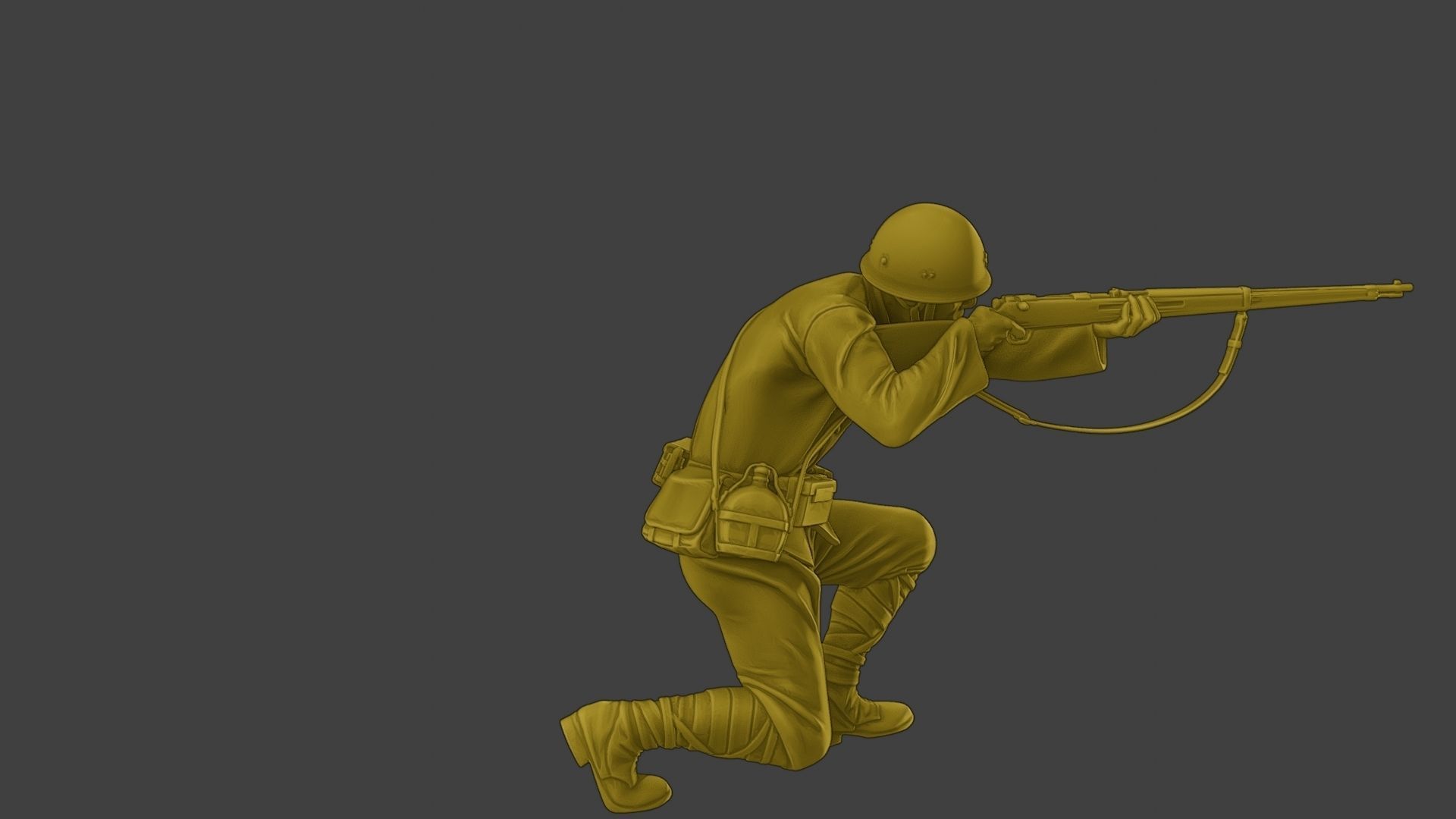 Japanese soldier ww2 Shoot Crouch J2 3D print model_31