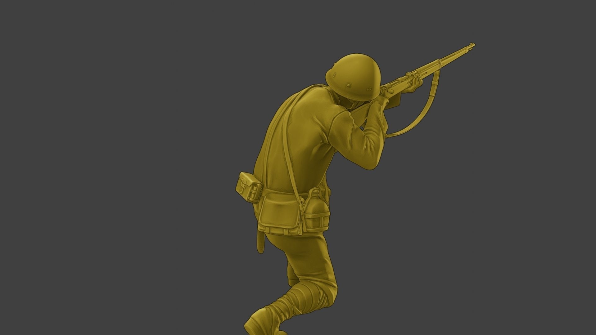 Japanese soldier ww2 Shoot Crouch J2 3D print model_24