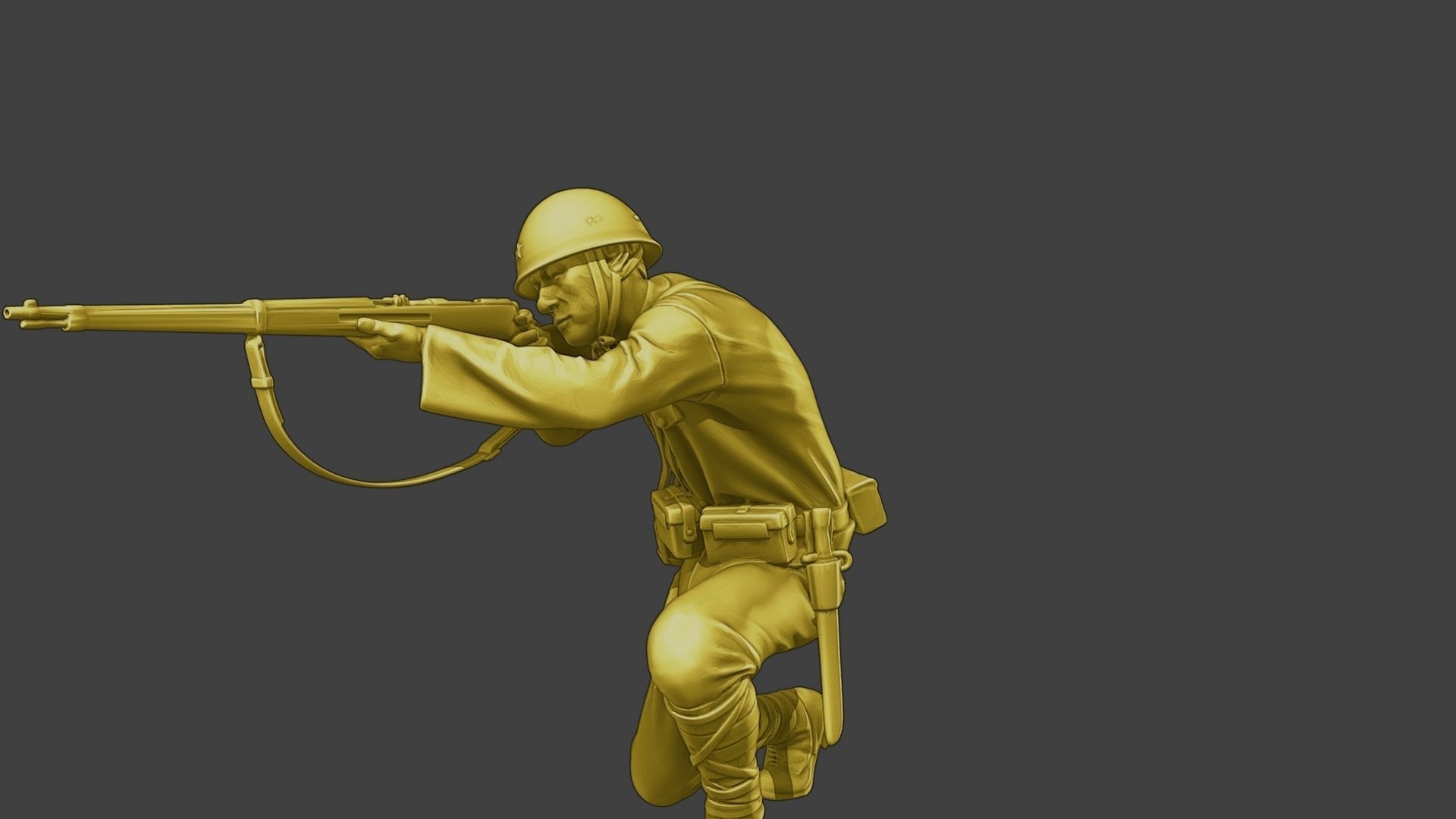 Japanese soldier ww2 Shoot Crouch J2 3D print model_27