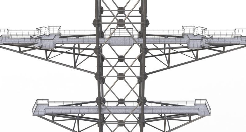 Telecommunications tower cell bts 3d model 3D model_4