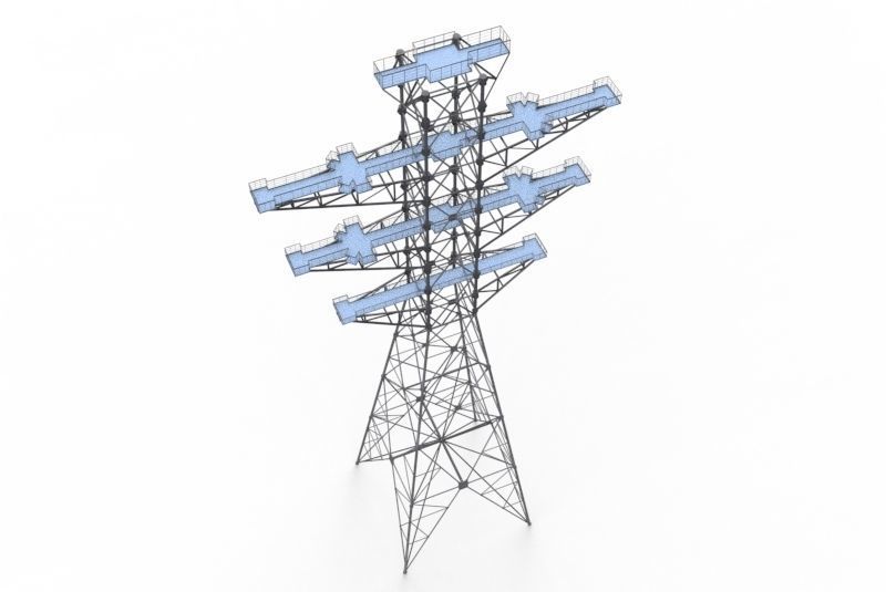 Telecommunications tower cell bts 3d model 3D model_2