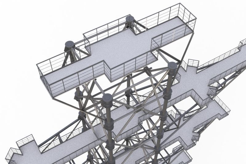 Telecommunications tower cell bts 3d model 3D model_3