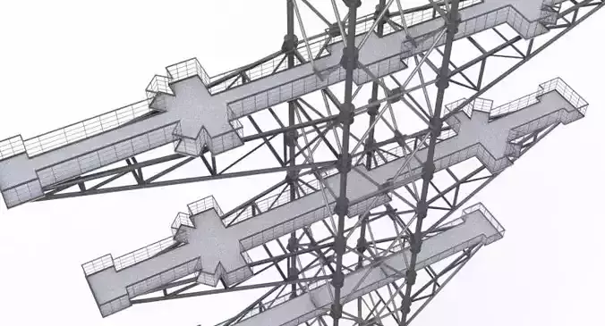 Telecommunications tower cell bts 3d model