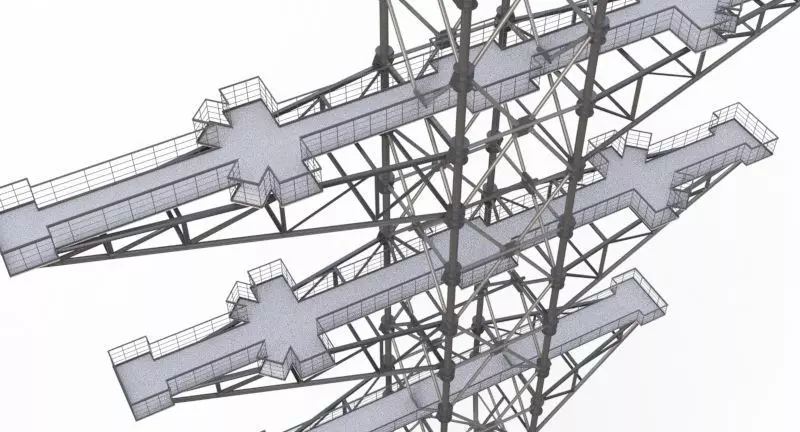 Telecommunications tower cell bts 3d model 3D model_0