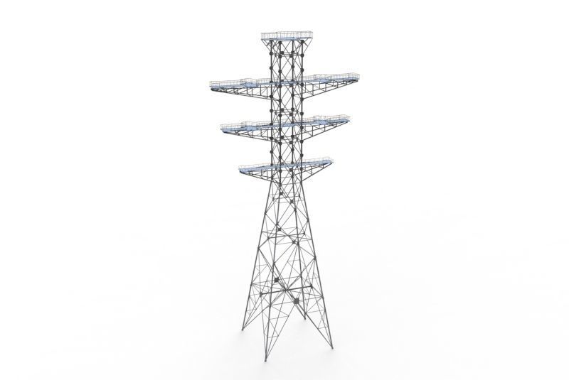 Telecommunications tower cell bts 3d model 3D model_1
