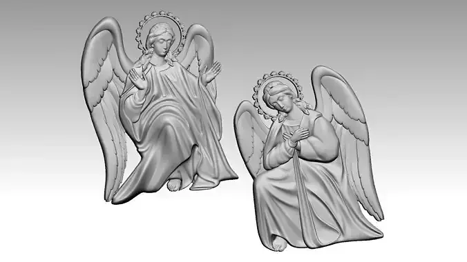 Two female angels 3d print model