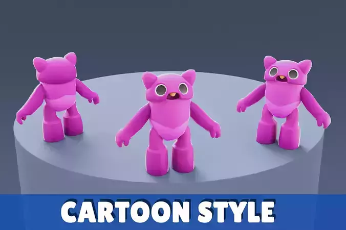 Cartoon Characters - Small Angrypink Warrior