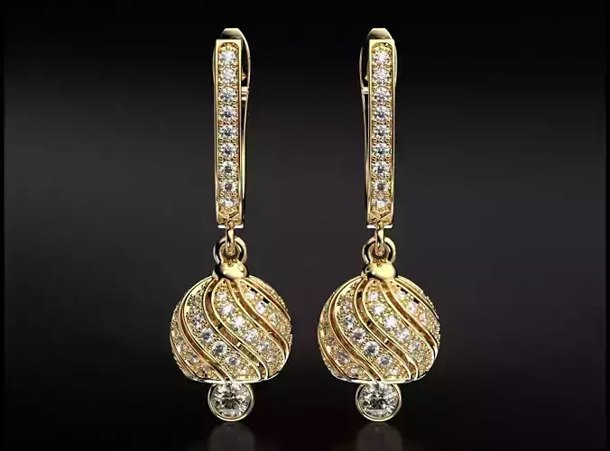 Stylish bell earrings with diamonds 738