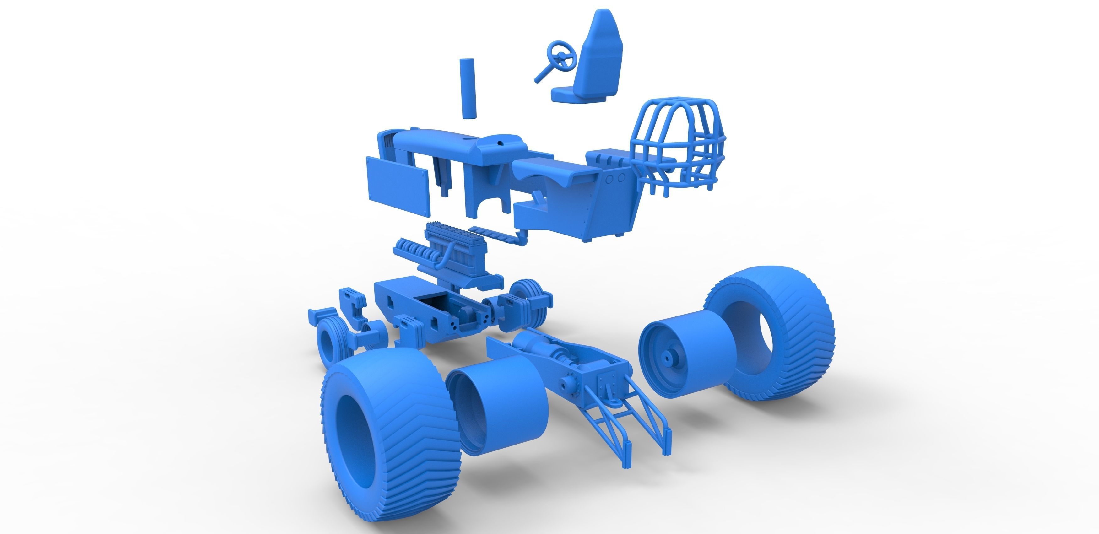 Pulling Tractor Pro Stock Scale 1 to 25 3D print model_36