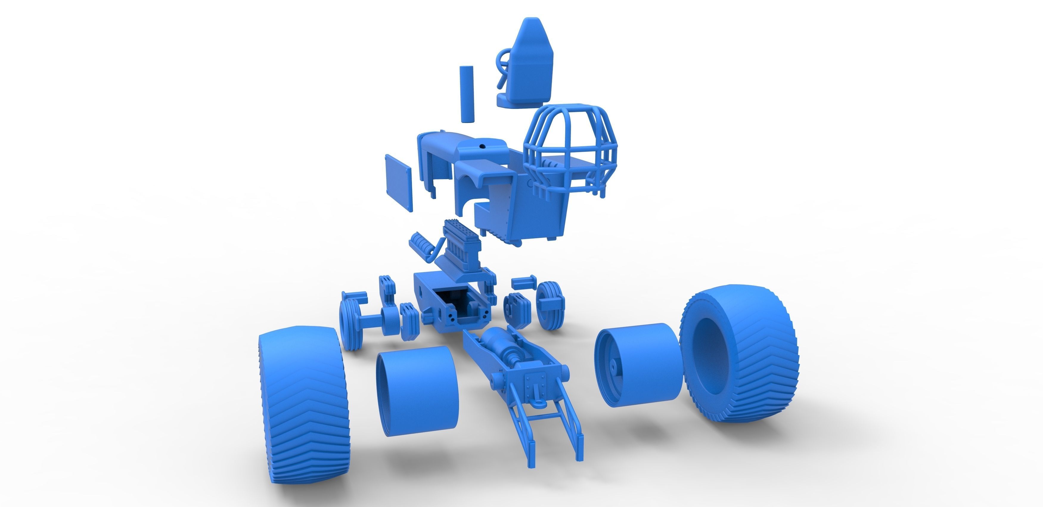 Pulling Tractor Pro Stock Scale 1 to 25 3D print model_37