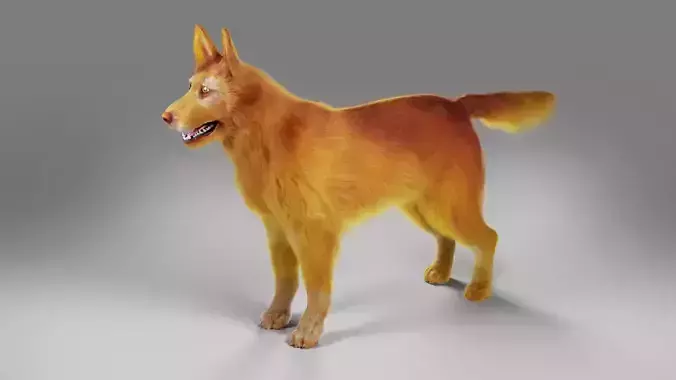 Fur Red Dog No Rigged