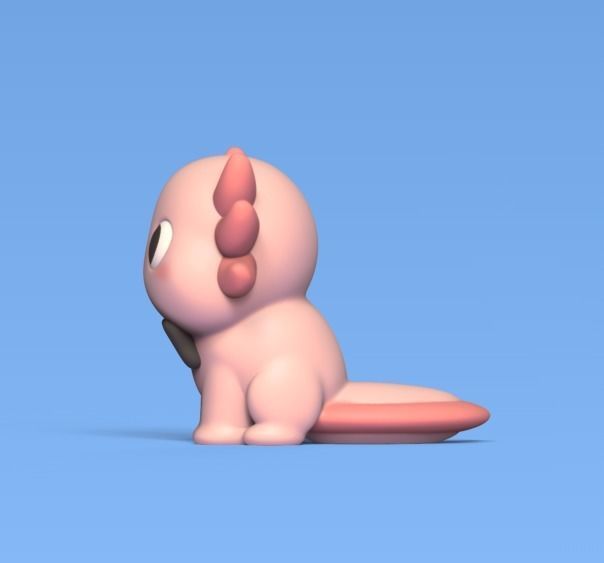 Axolotl with Tie 3D print model_1