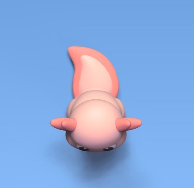 Axolotl with Tie 3D print model_3