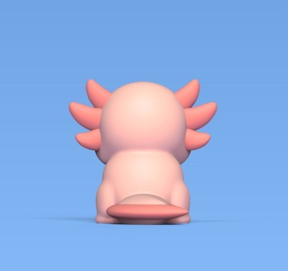 Axolotl with Tie 3D print model_2