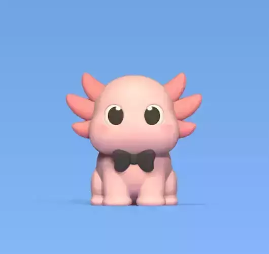 Axolotl with Tie 3D print model