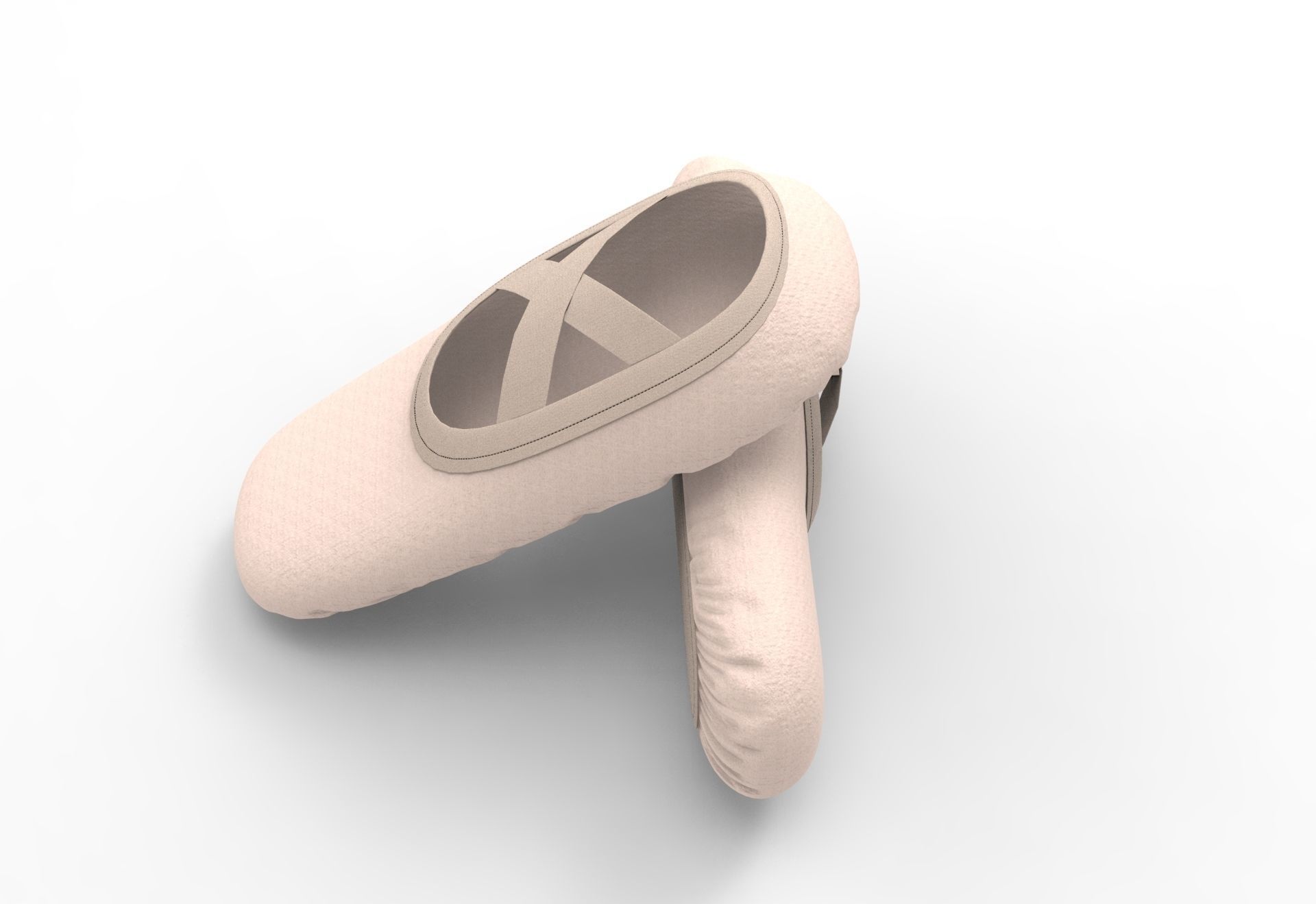 Ballet Shoes Low-poly 3D model_3