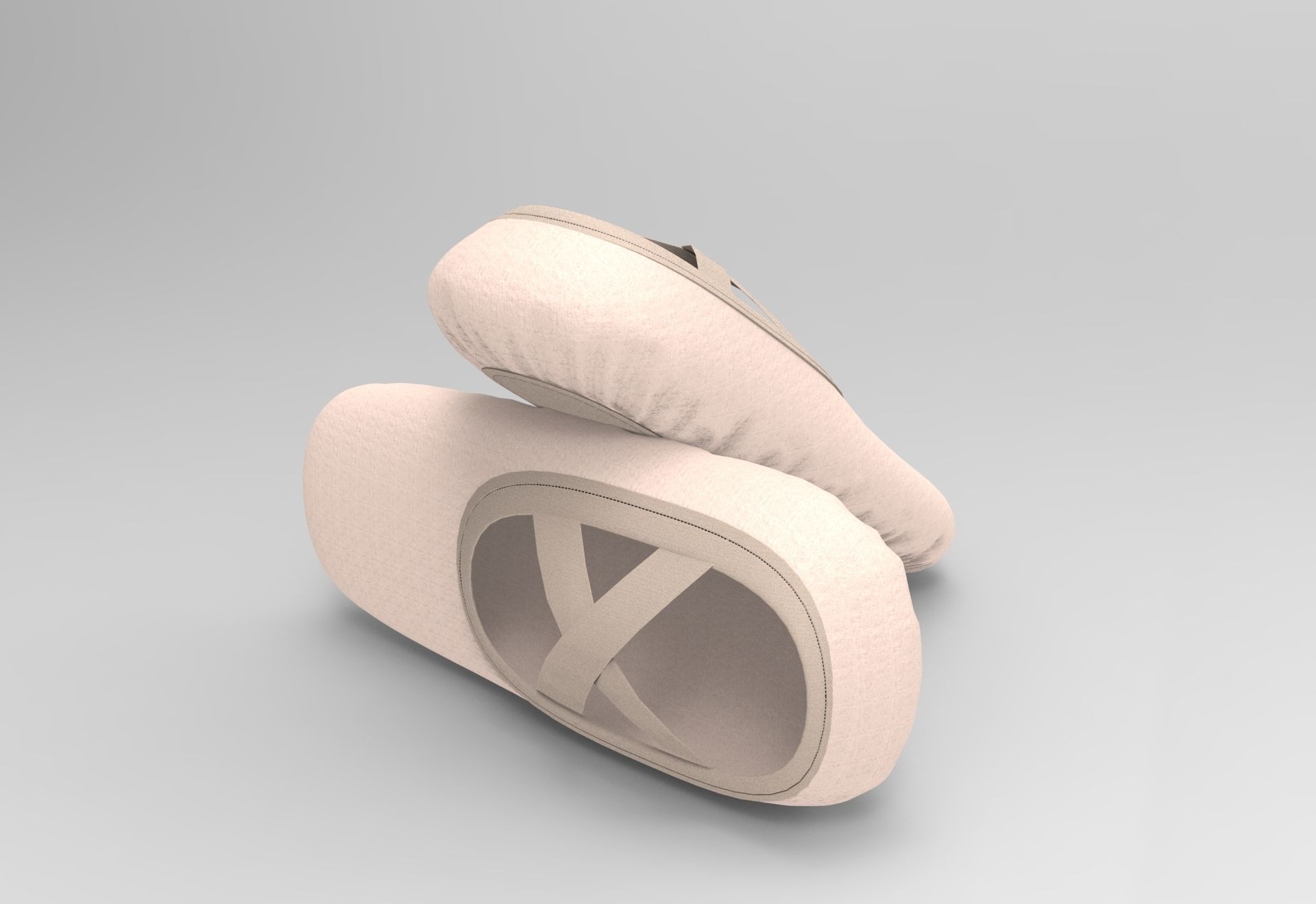 Ballet Shoes Low-poly 3D model_2