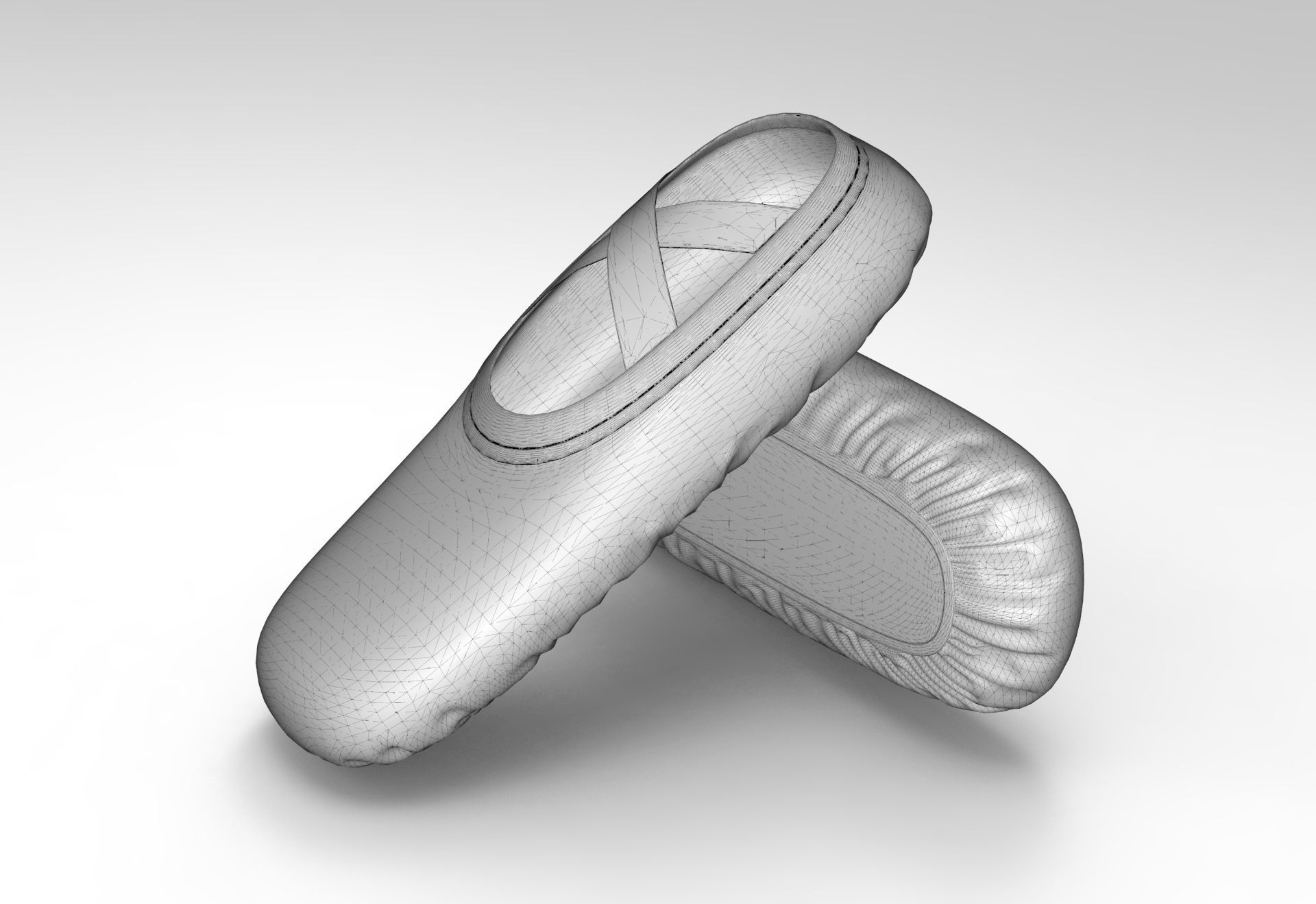 Ballet Shoes Low-poly 3D model_5