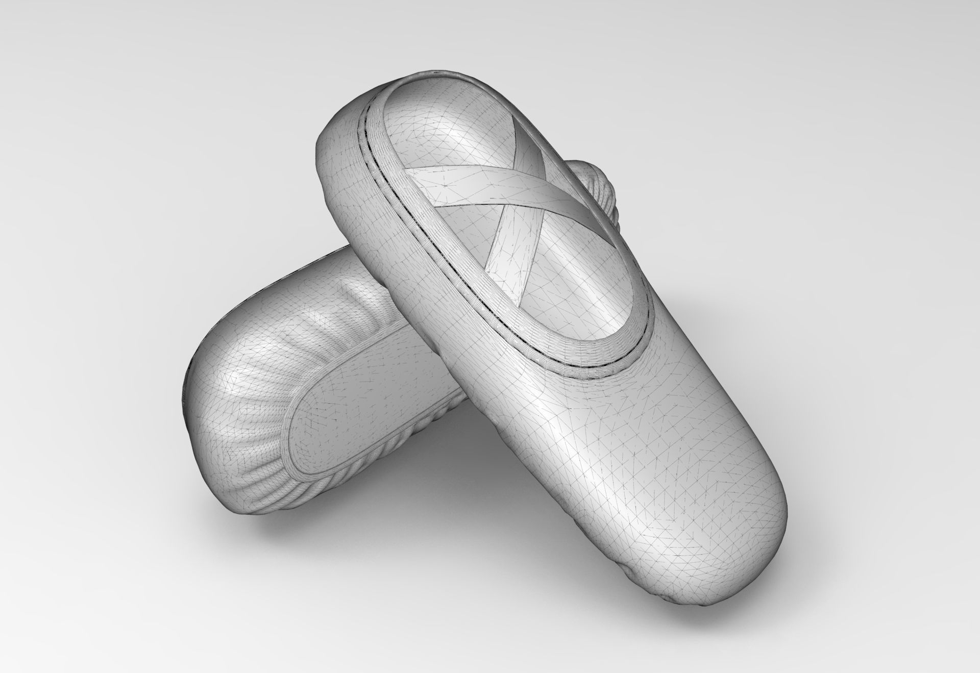 Ballet Shoes Low-poly 3D model_6