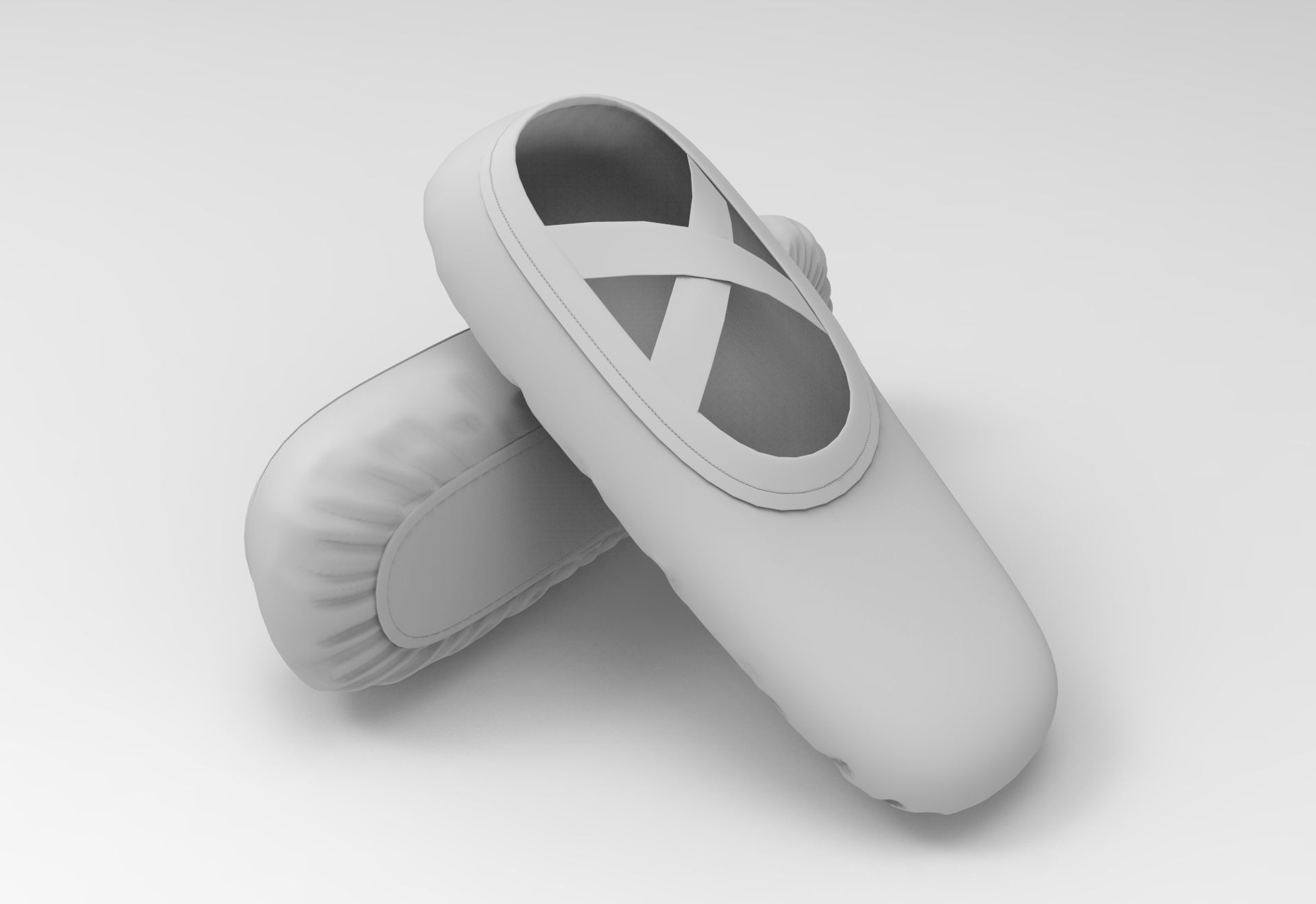 Ballet Shoes Low-poly 3D model_7