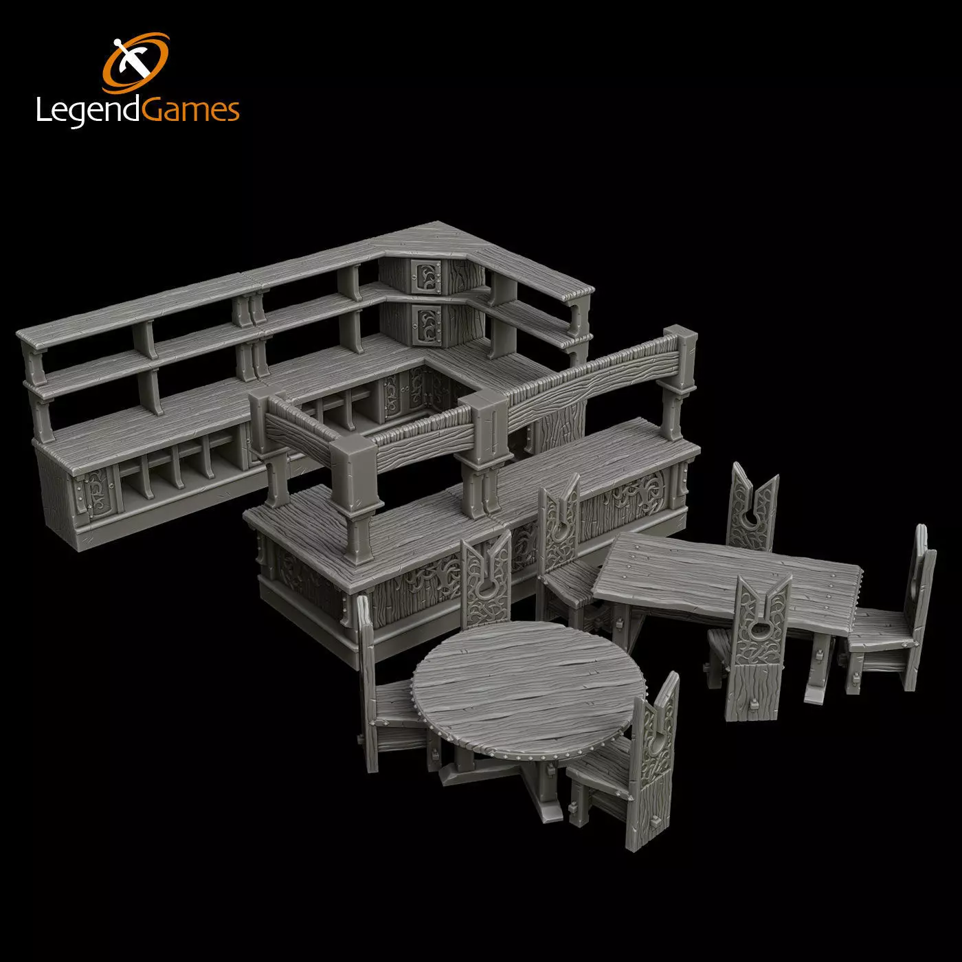 LegendGames Tavern Set - freestanding 3D print model_0
