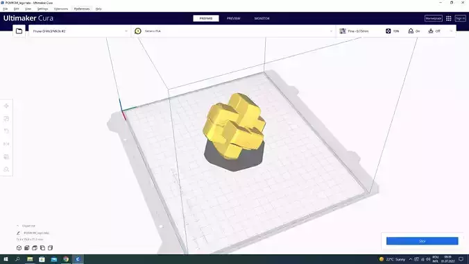 3D puzzle gold coin on computer screen