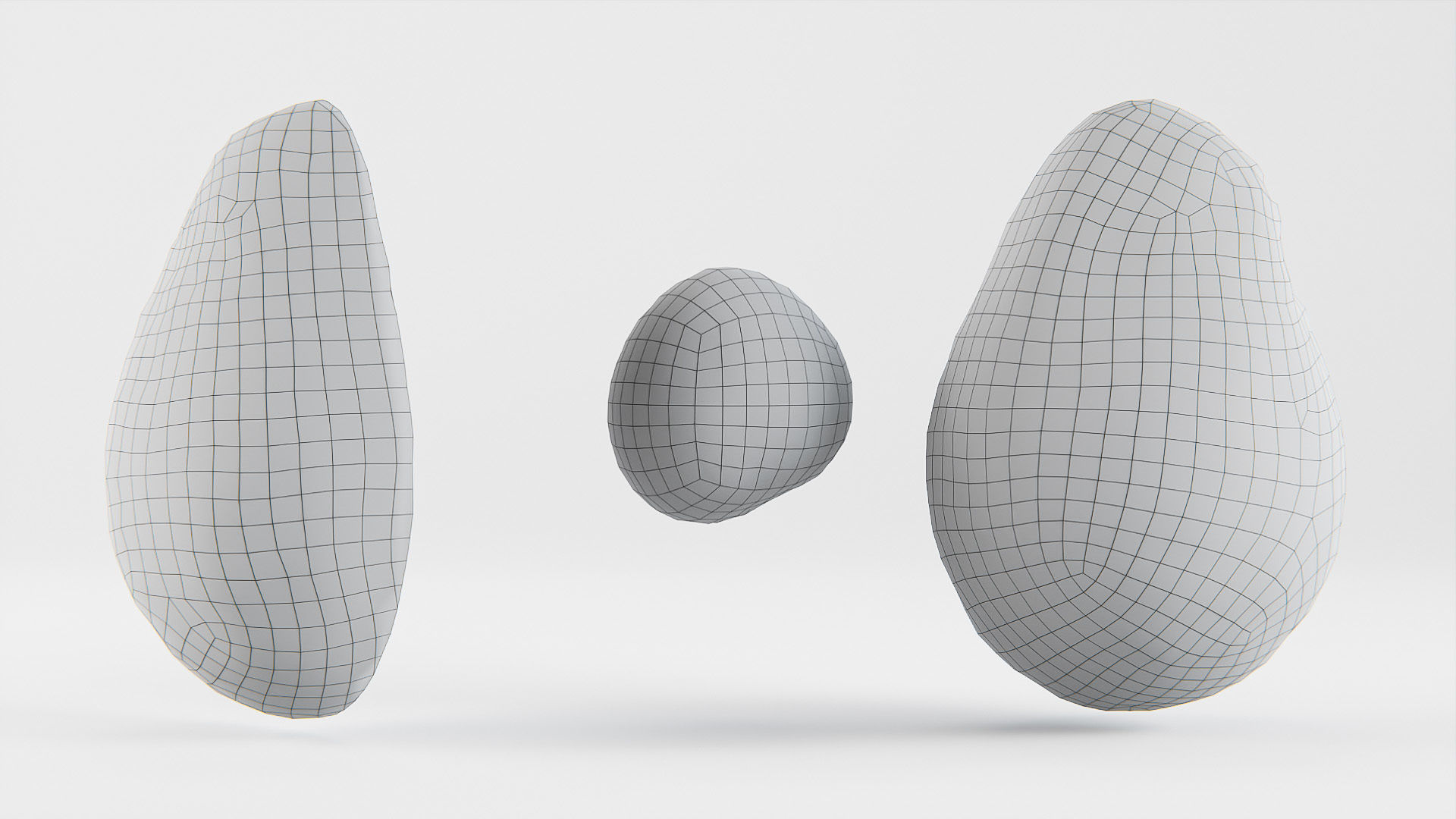 Avocado set 01 Low-poly 3D model_14