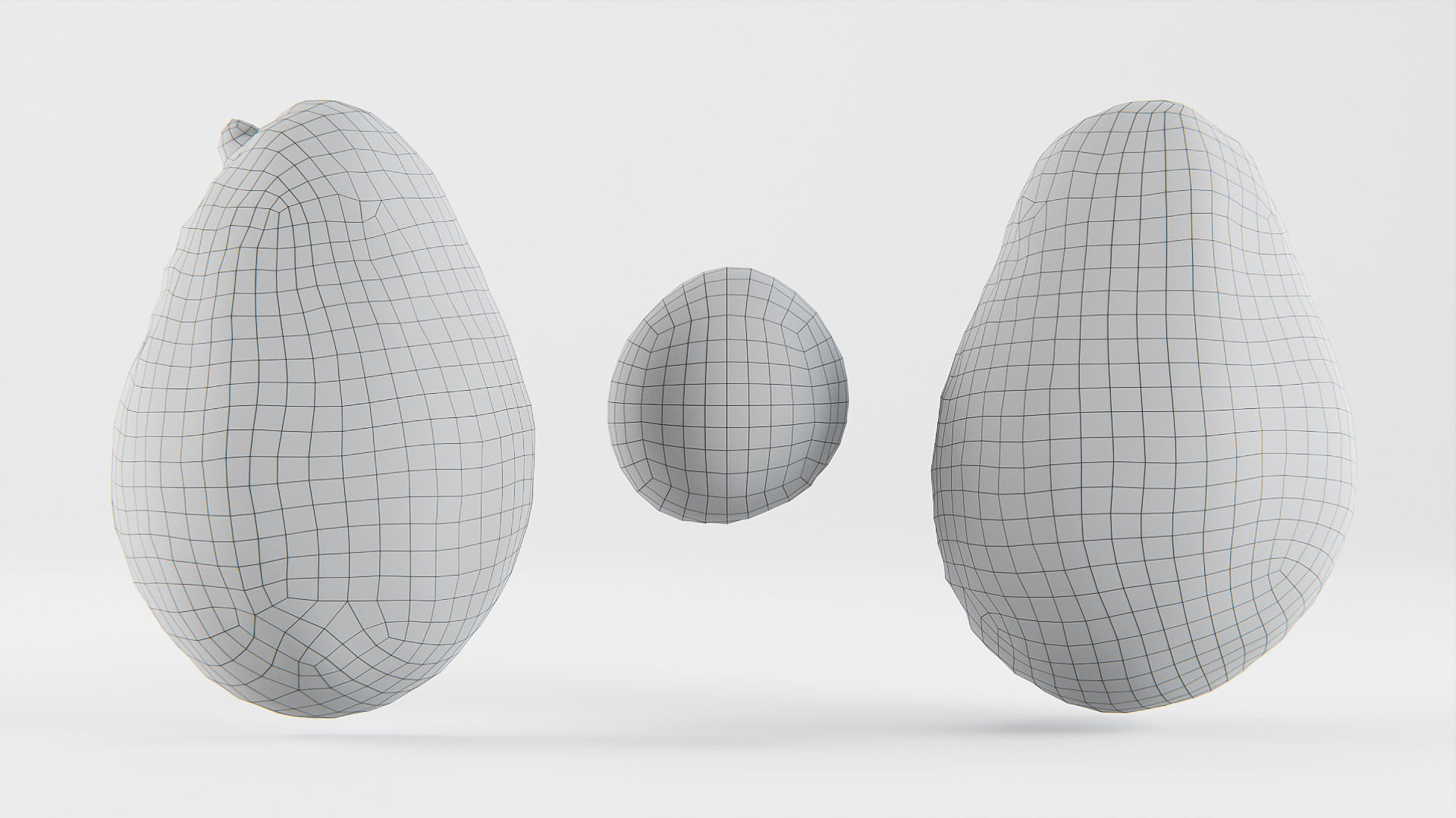 Avocado set 01 Low-poly 3D model_15