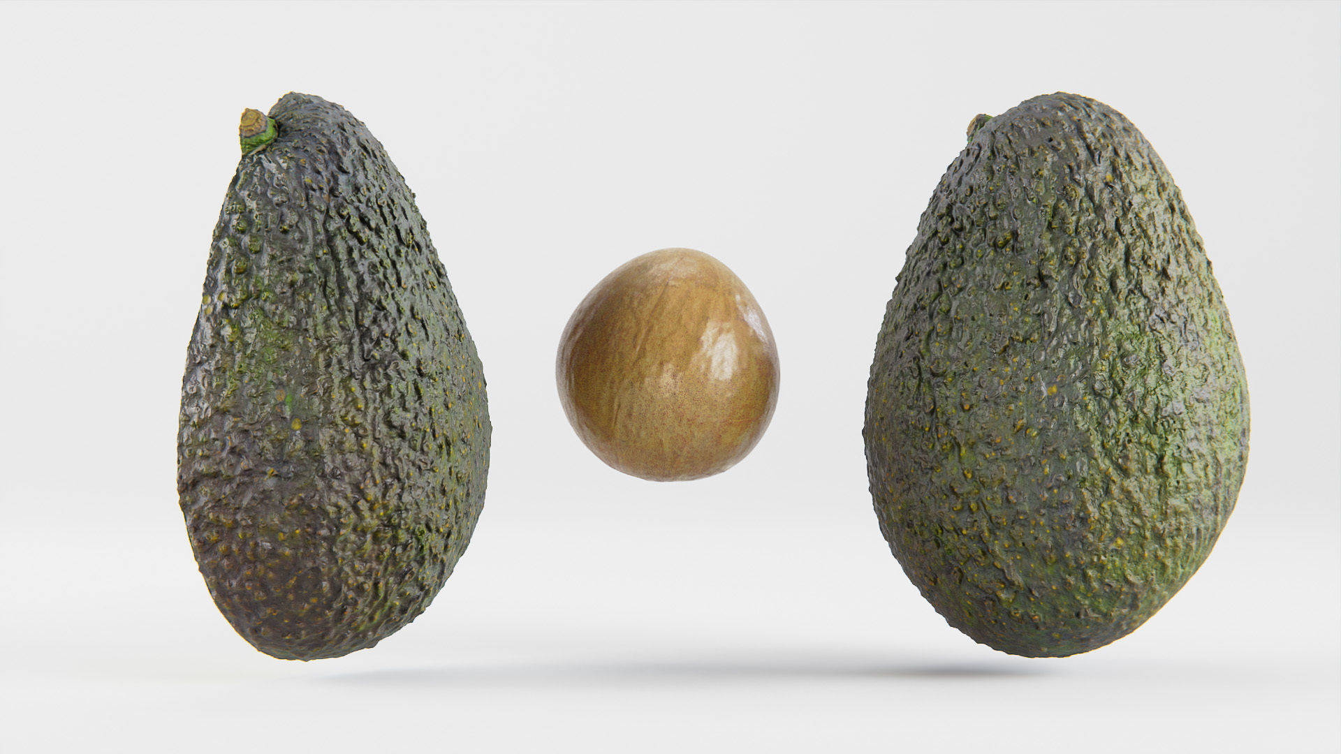 Avocado set 01 Low-poly 3D model_10