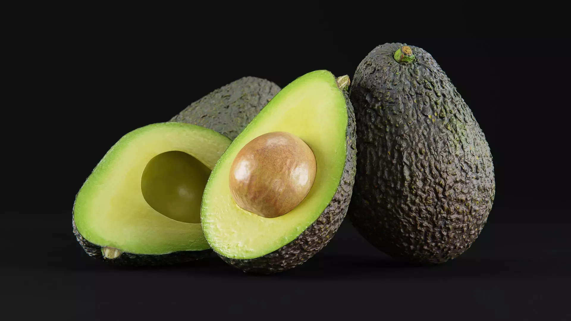 Avocado set 01 Low-poly 3D model_0