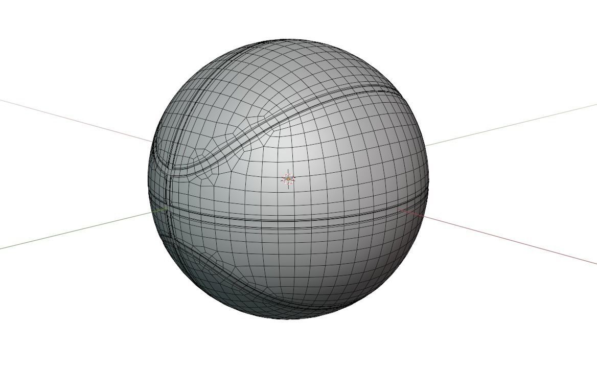 Basketball ball Low-poly 3D model_7