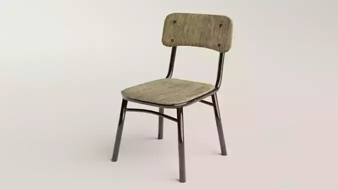 Rusty old chair Free low-poly 3D model